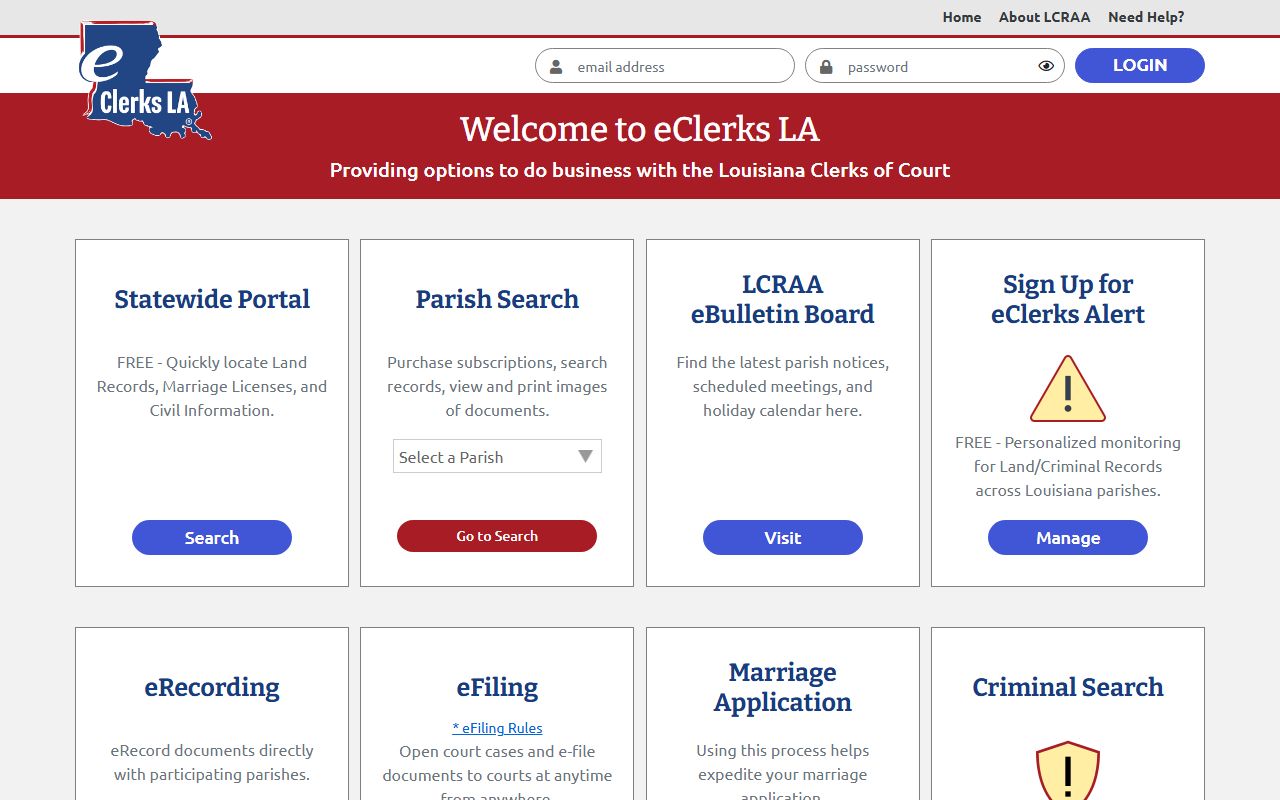St. Tammany Parish Clerk of Court eClerksLA filing