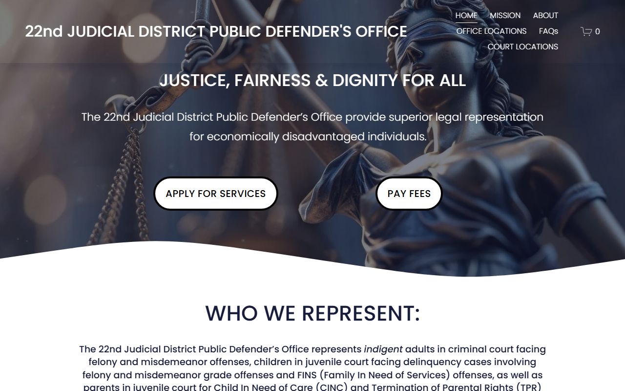 St. Tammany Parish criminal court records 22nd Judicial District Public Defender