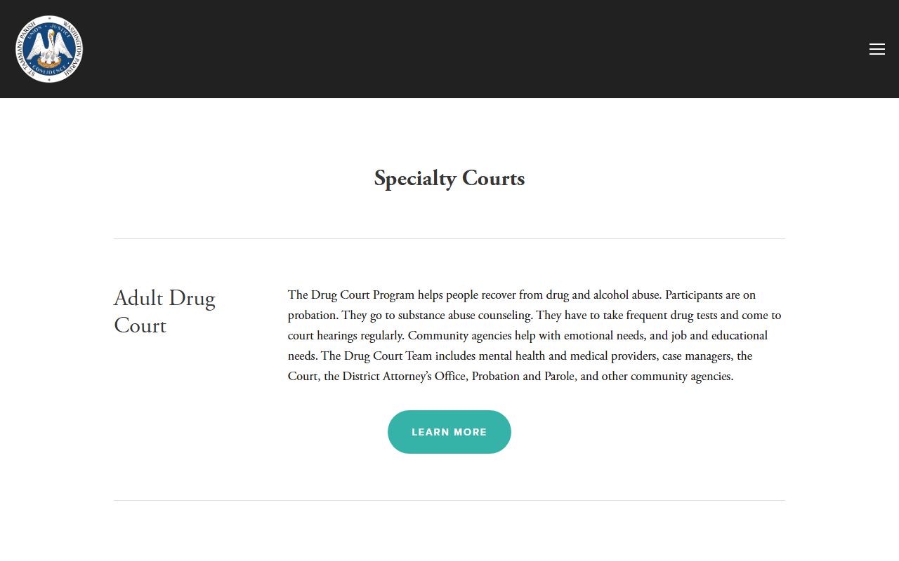 St. Tammany Parish District Court specialty court records