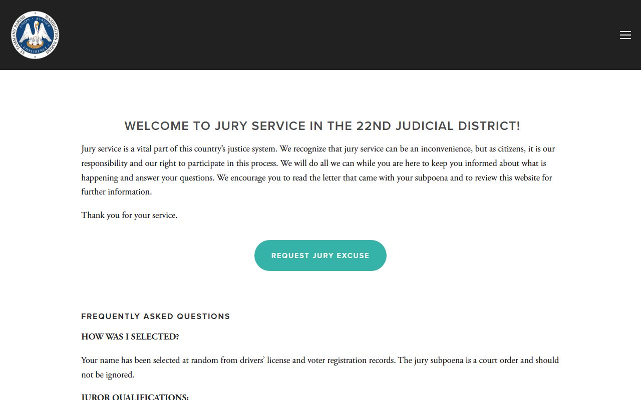 St. Tammany Parish District Court jury duty records