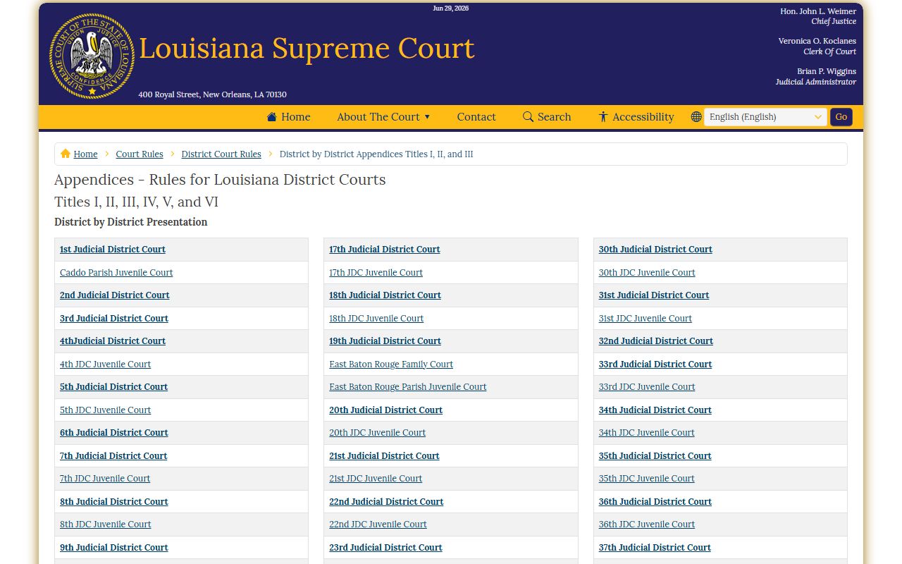 St. Tammany Parish District Court Louisiana rules source