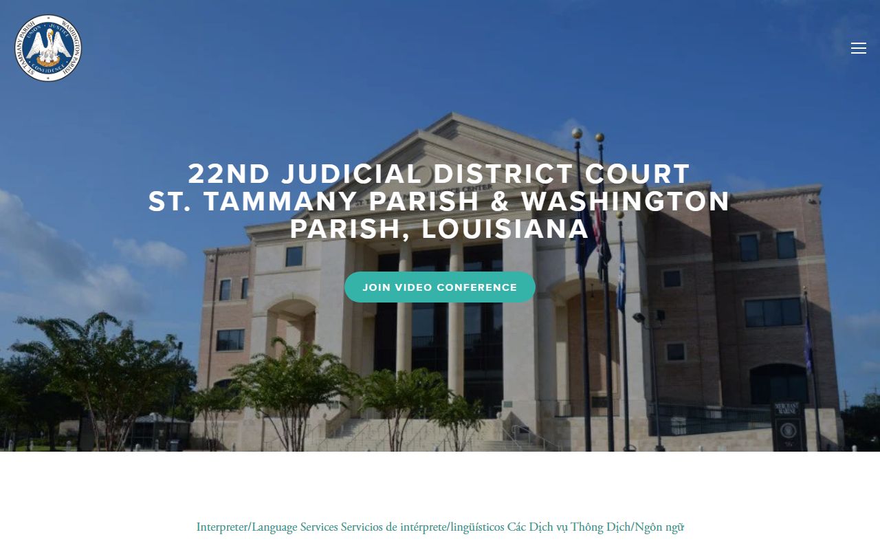 St. Tammany Parish court records 22nd Judicial District Court website