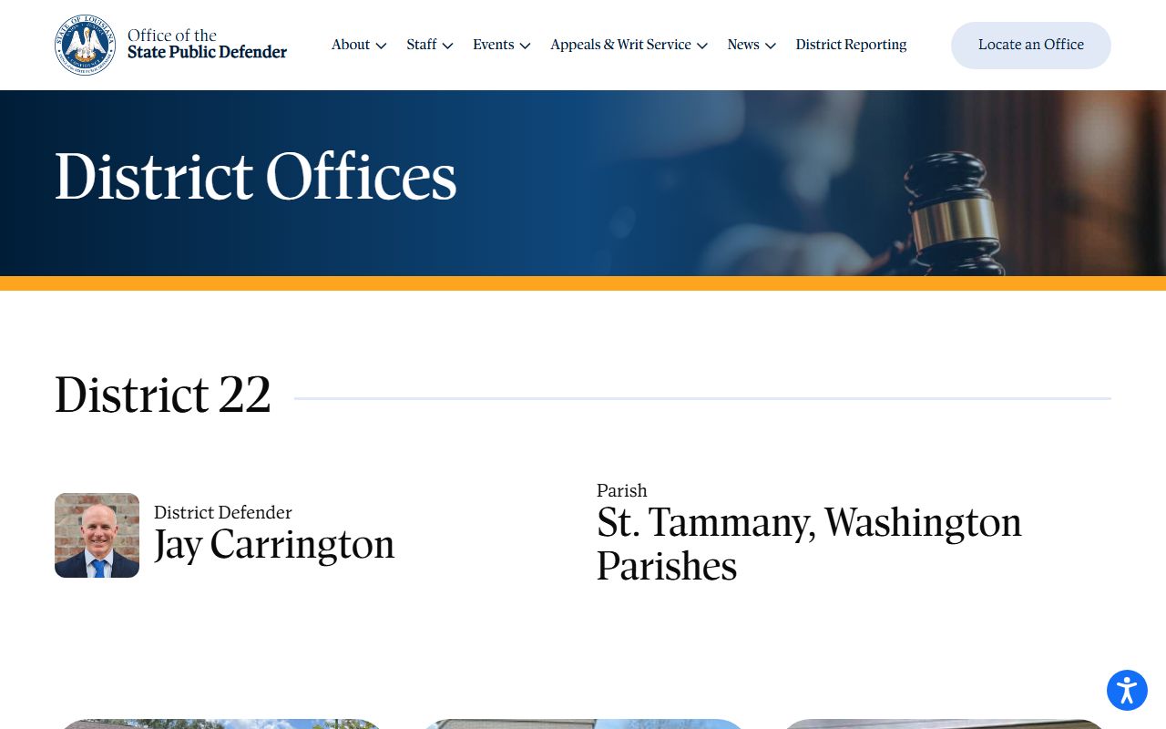 St. Tammany Parish criminal court records District 22 public defender