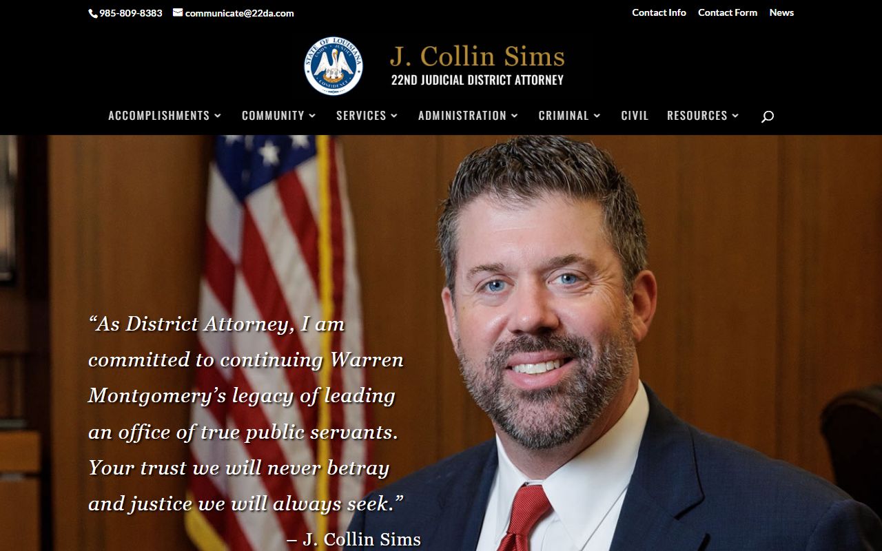 St. Tammany Parish criminal court records District Attorney homepage