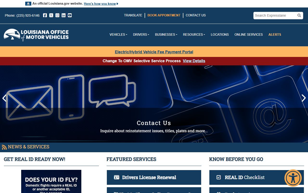 St. Tammany Parish traffic court records Louisiana OMV ExpressLane driver record