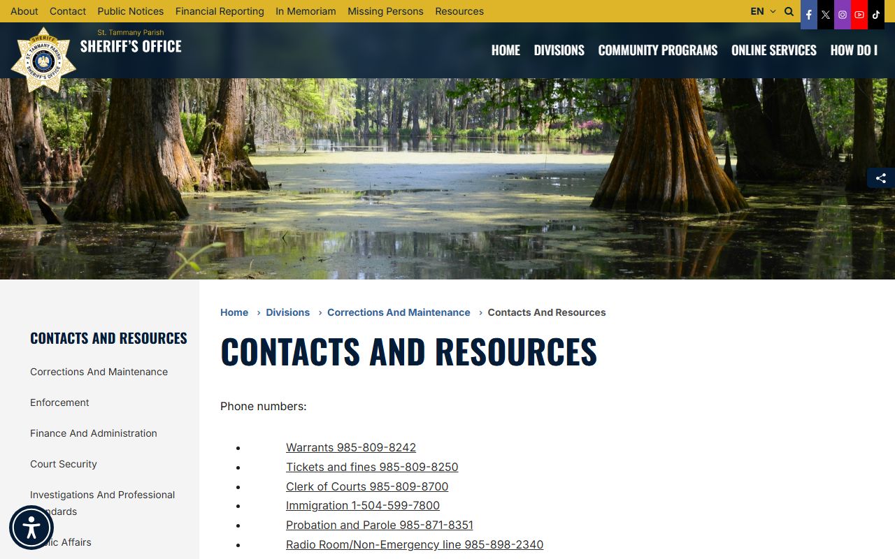 St. Tammany Parish warrant records STPSO contacts and resources